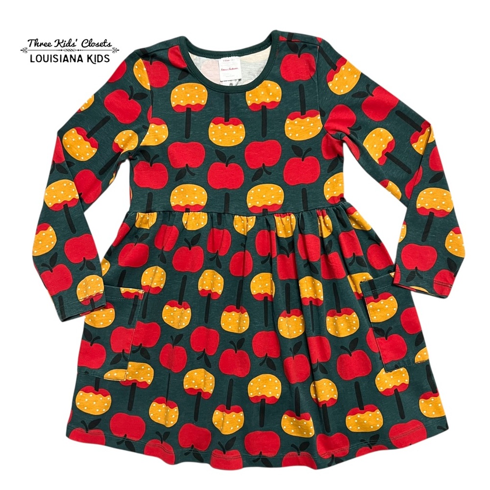 Hanna Andersson Sz 110 Candy Apples Pocket Dress